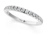 White gold Pavé Round Diamond Half Eternity Band with Shared Prong Setting_1