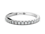 White gold Pavé Round Diamond Half Eternity Band with Shared Prong Setting