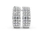 White gold Pavé Round Diamond Hoop Earrings with Four-Prong Setting