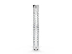 White gold Pavé Round Diamond Hoop Earrings with Hinged Snap Closure