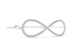 White gold Pavé Round Diamond Infinity Chain Bracelet with Bezel Setting
