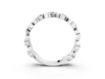 White gold Pavé Round Diamond Interlocking Eternity Band with Bezel Prong Setting_3