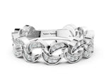 White gold Pavé Round Diamond Interlocking Eternity Band with Bezel Prong Setting