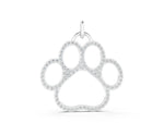 White gold Pavé Round Diamond Paw Pendant