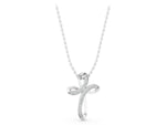 White gold Pavé Round Diamond Prong Cross Pendant_1