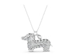 White gold Pavé Round Diamond Prong-Set Dachshund Pendant_1