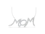 White gold Pavé Round Diamond Script Pendant with Prong Setting_1