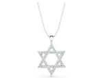 White gold Pavé Round Diamond Star Pendant with Four-Prong Setting_1
