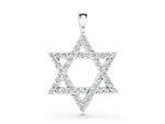 White gold Pavé Round Diamond Star Pendant with Four-Prong Setting
