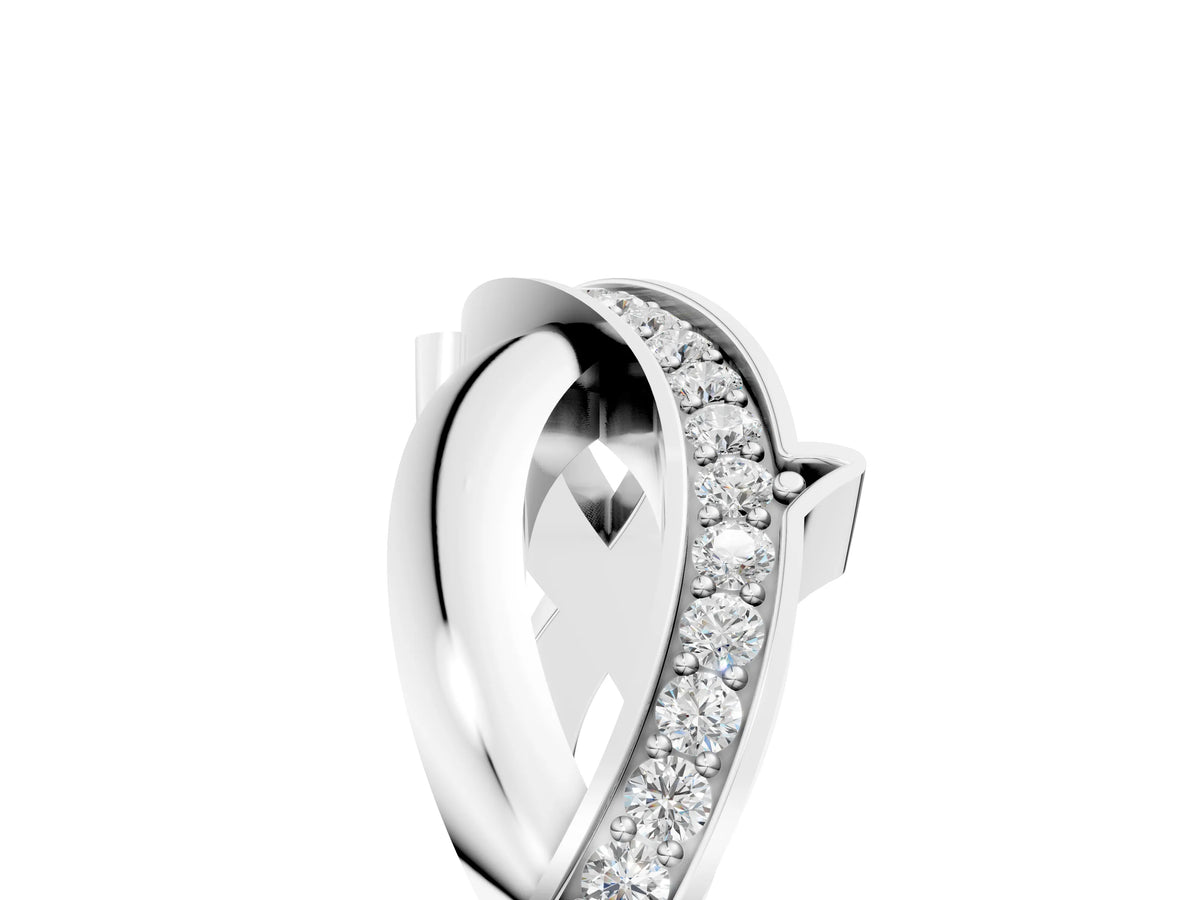 White gold Pavé Round Diamond Twist Band with Channel Setting_5