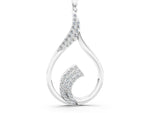 White gold Pavé Round Diamond Twist Pendant