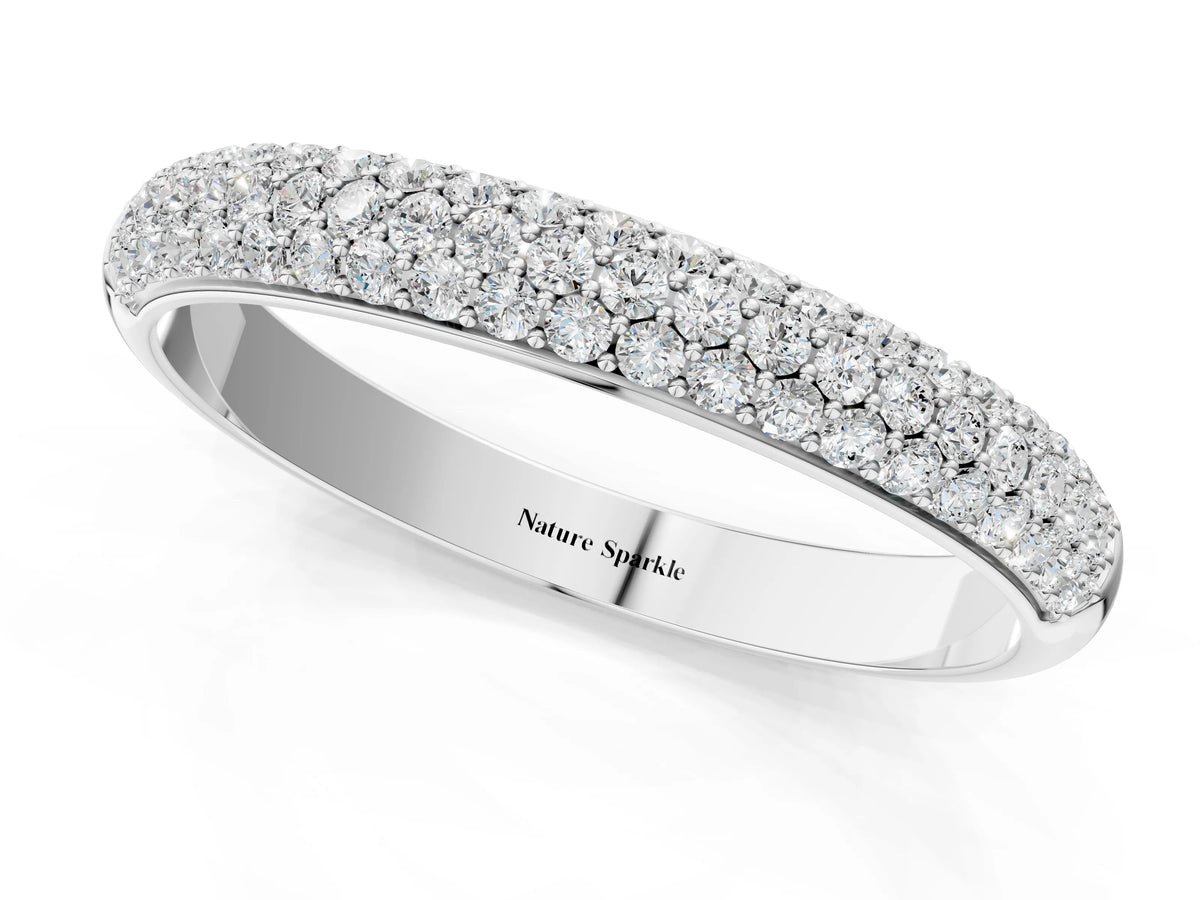 White gold Pavé Round Diamond White Gold Eternity Band_1
