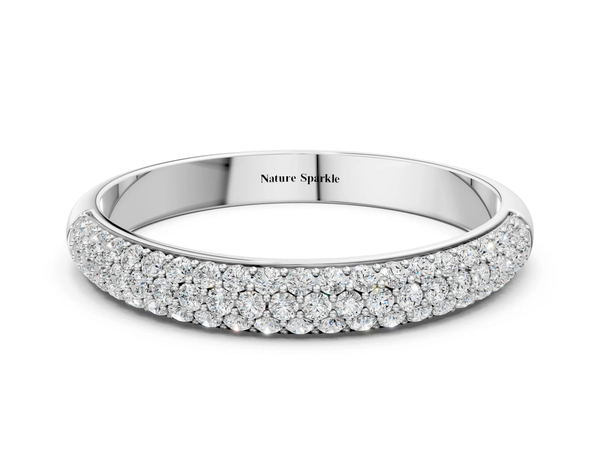 White gold Pavé Round Diamond White Gold Eternity Band
