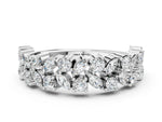 White gold Pave Marquise and Round Diamond Eternity Band with Prong Setting