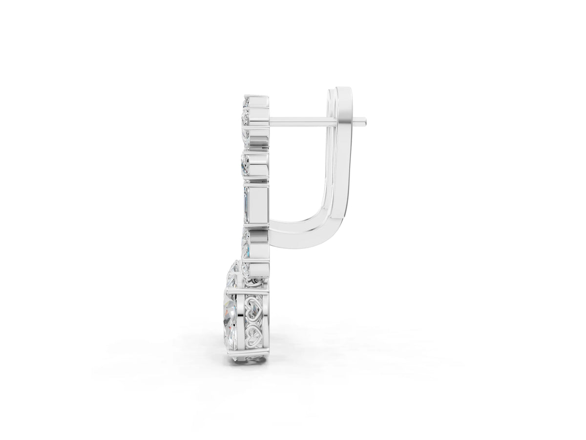 White gold Pear, Baguette and Oval Diamond Monaco Drop Earrings_1