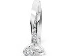 White gold Pear Cut Diamond Engagement Ring with Side Stone Accents and Four-Prong Setting