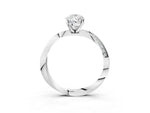 White gold Pear Cut Diamond Engagement Ring with Side Stone Accents and Four-Prong Setting_3