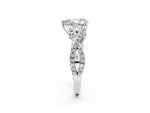 White gold Pear Cut Diamond Solitaire Ring with Four-Prong Setting and Twisted Pavé Band_2