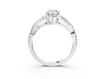 White gold Pear Cut Diamond Solitaire Ring with Four-Prong Setting and Twisted Pavé Band_3
