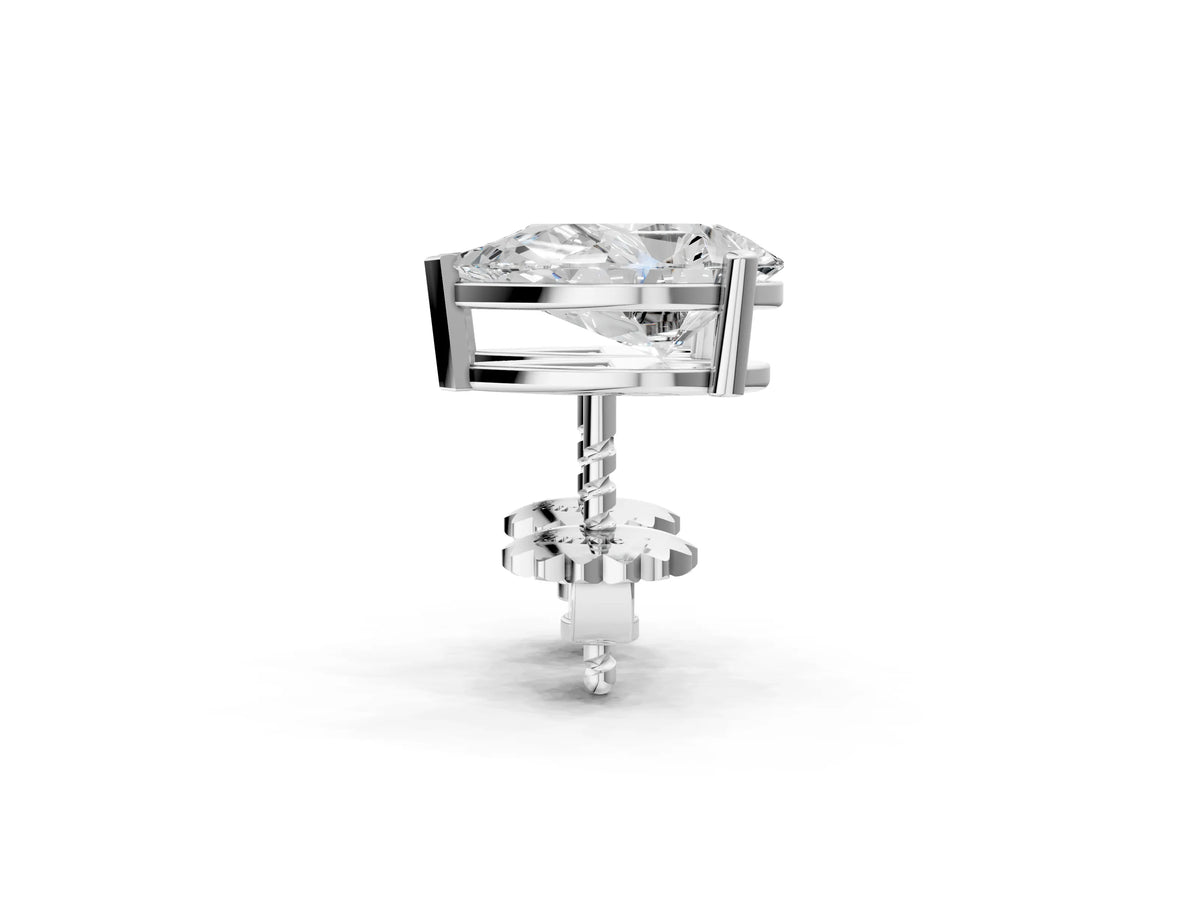 White gold Pear Cut Diamond Stud Earrings_2