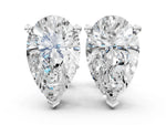 White gold Pear Cut Diamond Stud Earrings