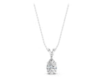 White gold Pear Cut Solitaire Pendant with Three-Prong Setting_1