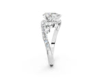 White gold Pear Cut Solitaire with Pavé Twist Band and Four-Prong Setting_2