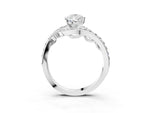 White gold Pear Cut Solitaire with Pavé Twist Band and Four-Prong Setting_3