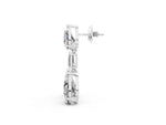 White gold Pear Diamond Drop Earrings with Emerald and Pear Lab Grown Diamond Accents_1