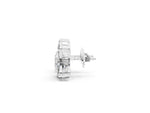 White gold Pear Diamond Fan Stud Earrings with Marquise Lab Grown Diamond Accents_1