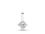 White gold Princess Cut Bezel Set Diamond Pendant