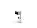 White gold Princess Cut Bezel Set Diamond Stud Earrings_2