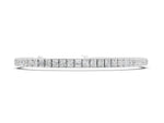 White gold Princess Cut Channel Set Tennis Bracelet with Box Clasp