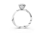White gold Princess Cut Diamond Engagement Ring with Side Stone Accents and Four-Prong Setting_3