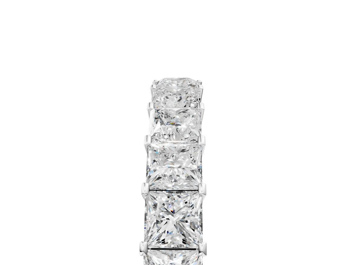 White gold Princess Cut Diamond Eternity Band with Channel Setting and Shared Prong_5