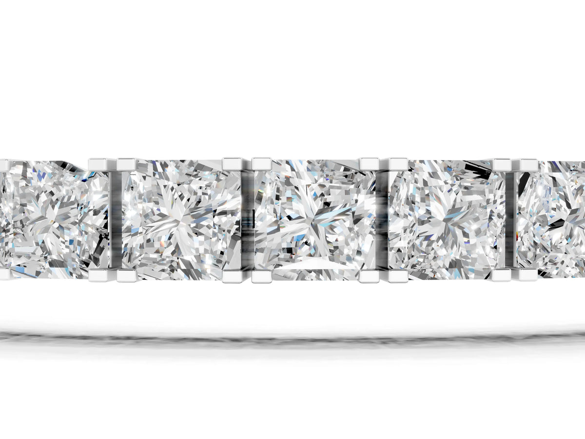 White gold Princess Cut Diamond Tennis Bracelet with Channel Setting_1