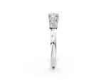 White gold Princess Cut Five-Stone Diamond Ring with Classic Prong Setting_2
