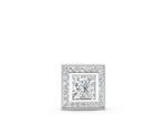 White gold Princess Cut Halo Bezel Pendant