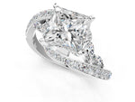 White gold Princess Cut Solitaire with Pavé Twist Band and Four-Prong Setting_1