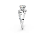 White gold Princess Cut Solitaire with Pavé Twist Band and Four-Prong Setting_2
