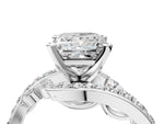 White gold Princess Cut Solitaire with Pavé Twist Band and Four-Prong Setting_4
