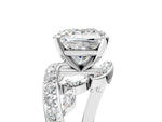 White gold Princess Cut Solitaire with Pavé Twist Band and Four-Prong Setting_5