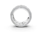 White gold Princess Diamond Pavé Mens Wedding Band with Round Diamond Accents_3