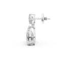 White gold Princess and Pear Diamond Drop Earrings_1