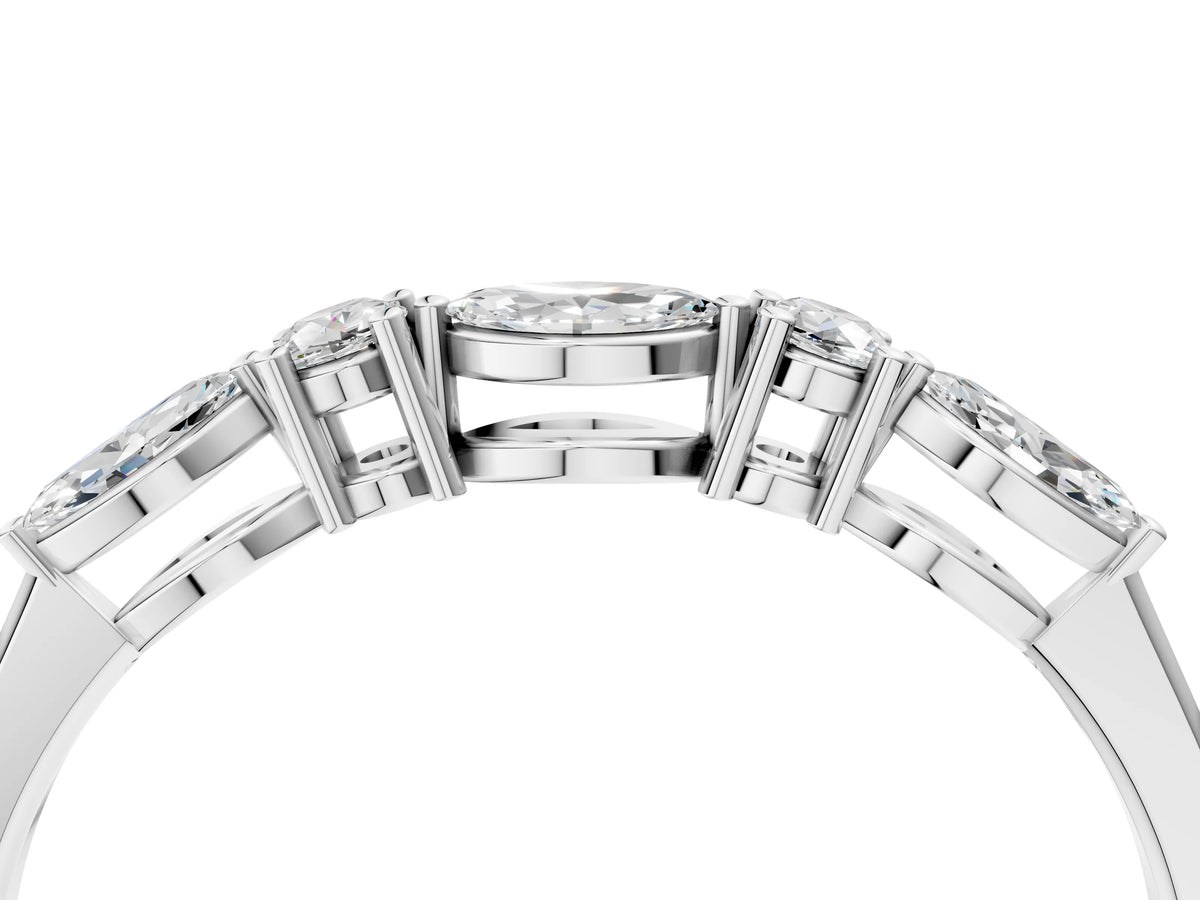 White gold Prong Set Round Diamond Half-Eternity Band_4