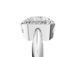 White gold Radiant Cut Cut Diamond Halo Engagement Ring with Split Shank and Four-Prong Setting_5
