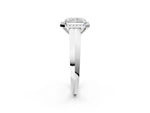 White gold Radiant Cut Halo Diamond Ring with Cathedral Band and Four-Prong Setting_2