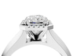 White gold Radiant Cut Halo Diamond Ring with Cathedral Band and Four-Prong Setting_4