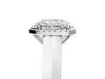 White gold Radiant Cut Halo Diamond Ring with Cathedral Band and Four-Prong Setting_5