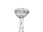 White gold Radiant Cut Solitaire Diamond Ring with Bamboo Band and Four-Prong Setting_5